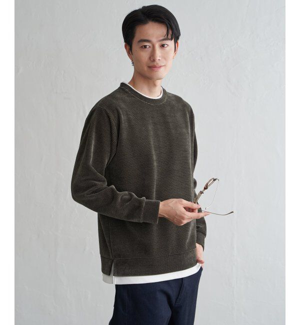 ikka「モールワッフルフェイクレイヤードプルオーバー」|パーカー|コーヒー