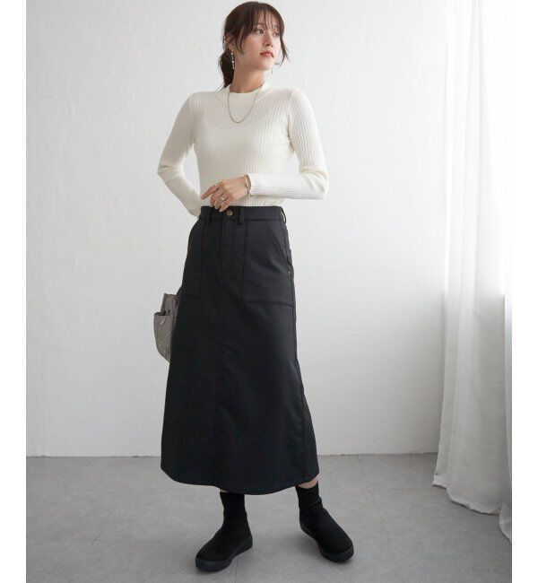 ikka「ミニハイネックリブニット」|プルオーバー|