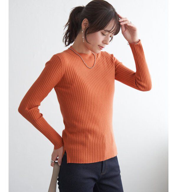 ikka「ミニハイネックリブニット」|プルオーバー|