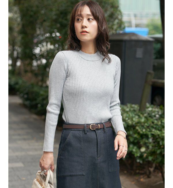 ikka「ミニハイネックリブニット」|プルオーバー|