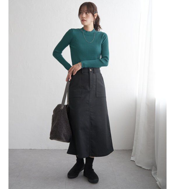 ikka「ミニハイネックリブニット」|プルオーバー|