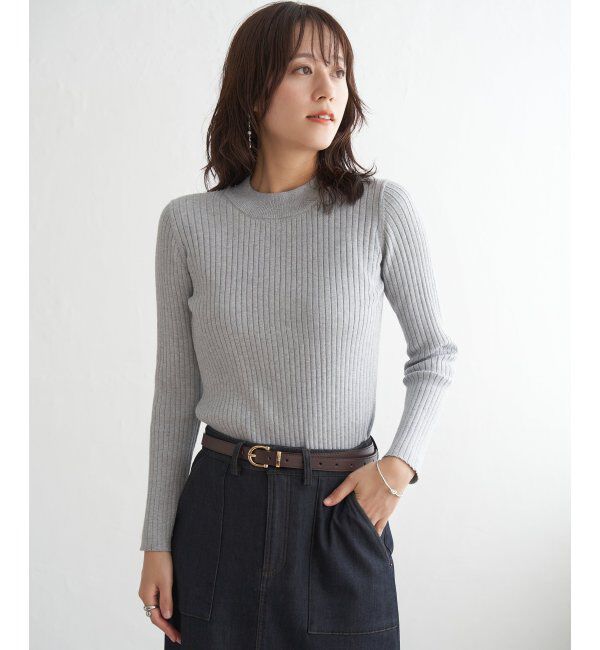 ikka「ミニハイネックリブニット」|プルオーバー|