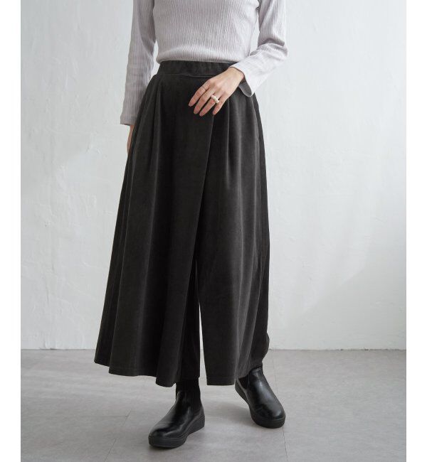 ikka「ベロアツイルラップフウスカーチョ」|スカート|