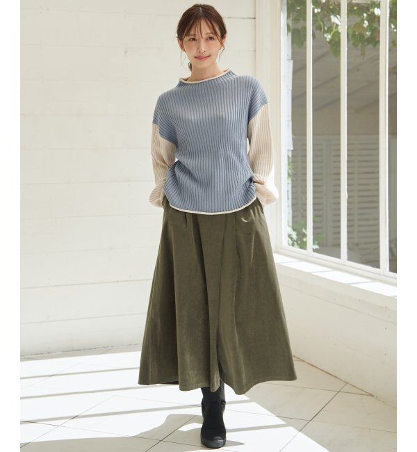 ikka「ベロアツイルラップフウスカーチョ」|スカート|