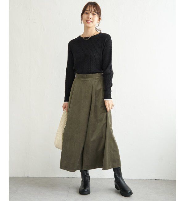 ikka「ベロアツイルラップフウスカーチョ」|スカート|