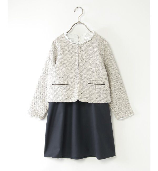 ikka kids「ツイード風ジャケットワンピースセット（120~150cm）」|スカート|
