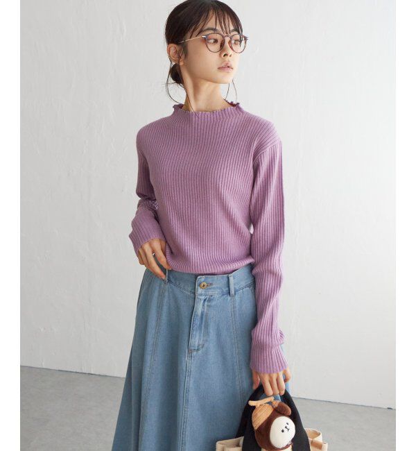 Lbc with Life「襟フリルリブニット」|カーディガン|