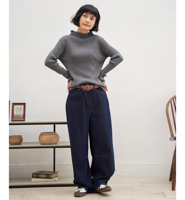 Lbc with Life「袖配色レイヤーリブニット」|カーディガン|