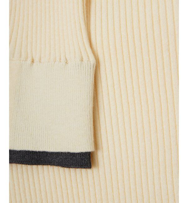 Lbc with Life「袖配色レイヤーリブニット」|カーディガン|