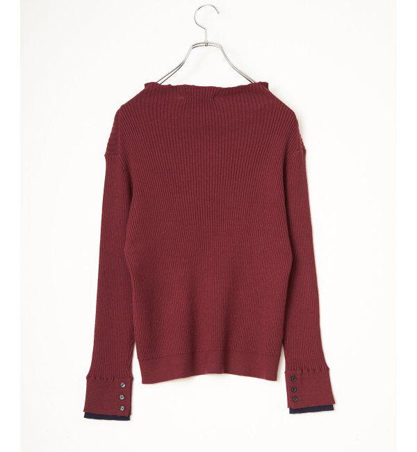 Lbc with Life「袖配色レイヤーリブニット」|カーディガン|