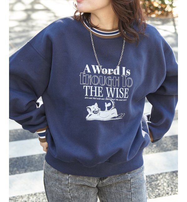 VENCE share style「ラインリブキャットスウェット」|スウェット・ジャージ|ネイビーブルー