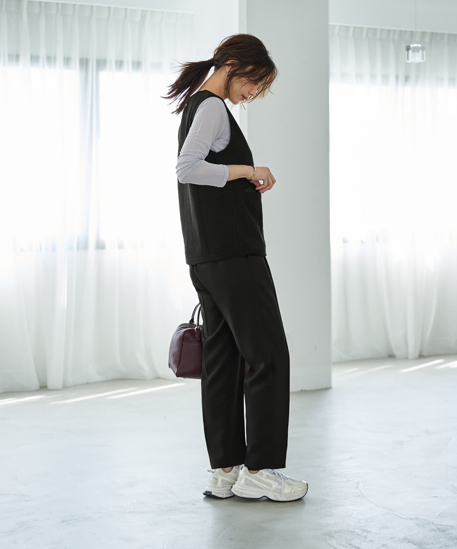 STYLE DELI「GOLDボタンリブニットソーベスト」|ベスト・ジレ|