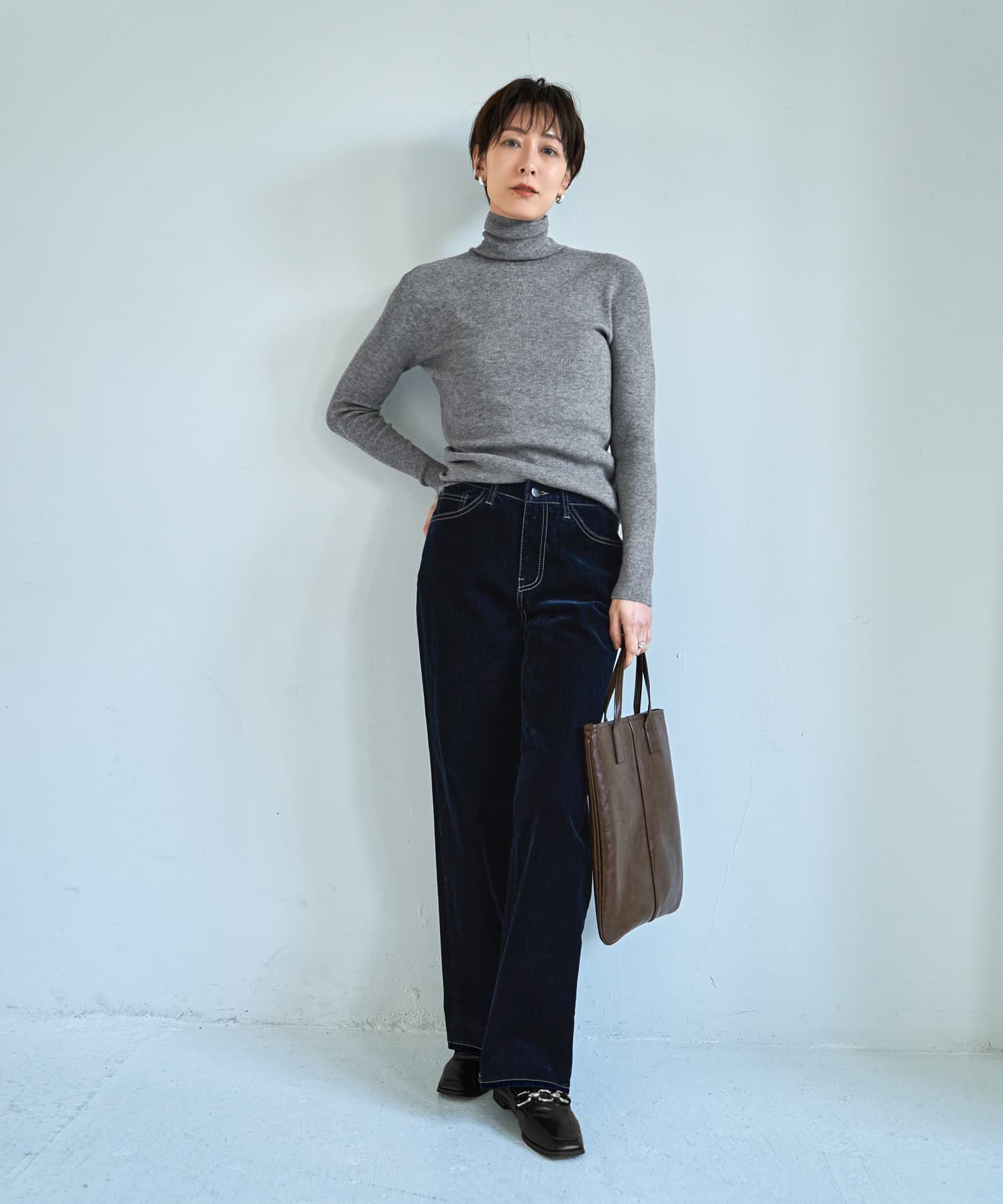 STYLE DELI「もっちりタートルリブニットトップス」|ニット・セーター|