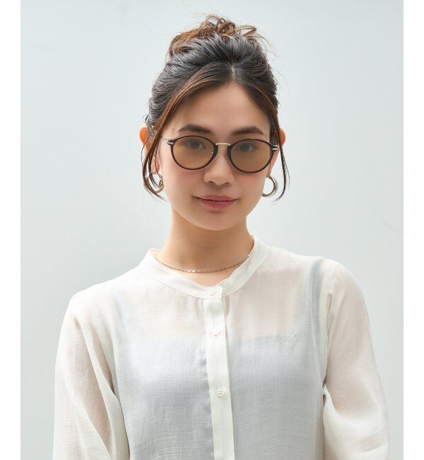  「Zoff meets LISA LARSON｜ボストン型 サングラス｜リサ・ラーソン｜紫外線防止 UVカット｜ユニセックス」|サングラス|薄ブラウン1