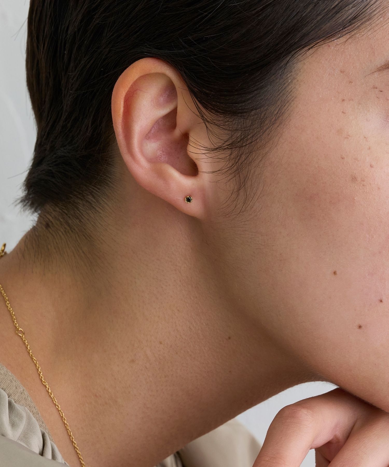 JUPITER「【K18】ブラックダイヤピアス/片耳/金属アレルギー対応」|ピアス|