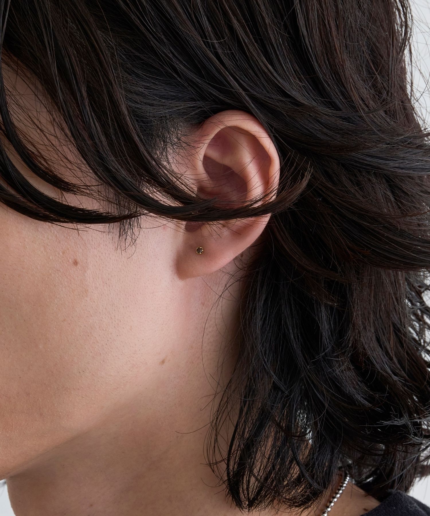 JUPITER「【K18】ブラックダイヤピアス/片耳/金属アレルギー対応」|ピアス|