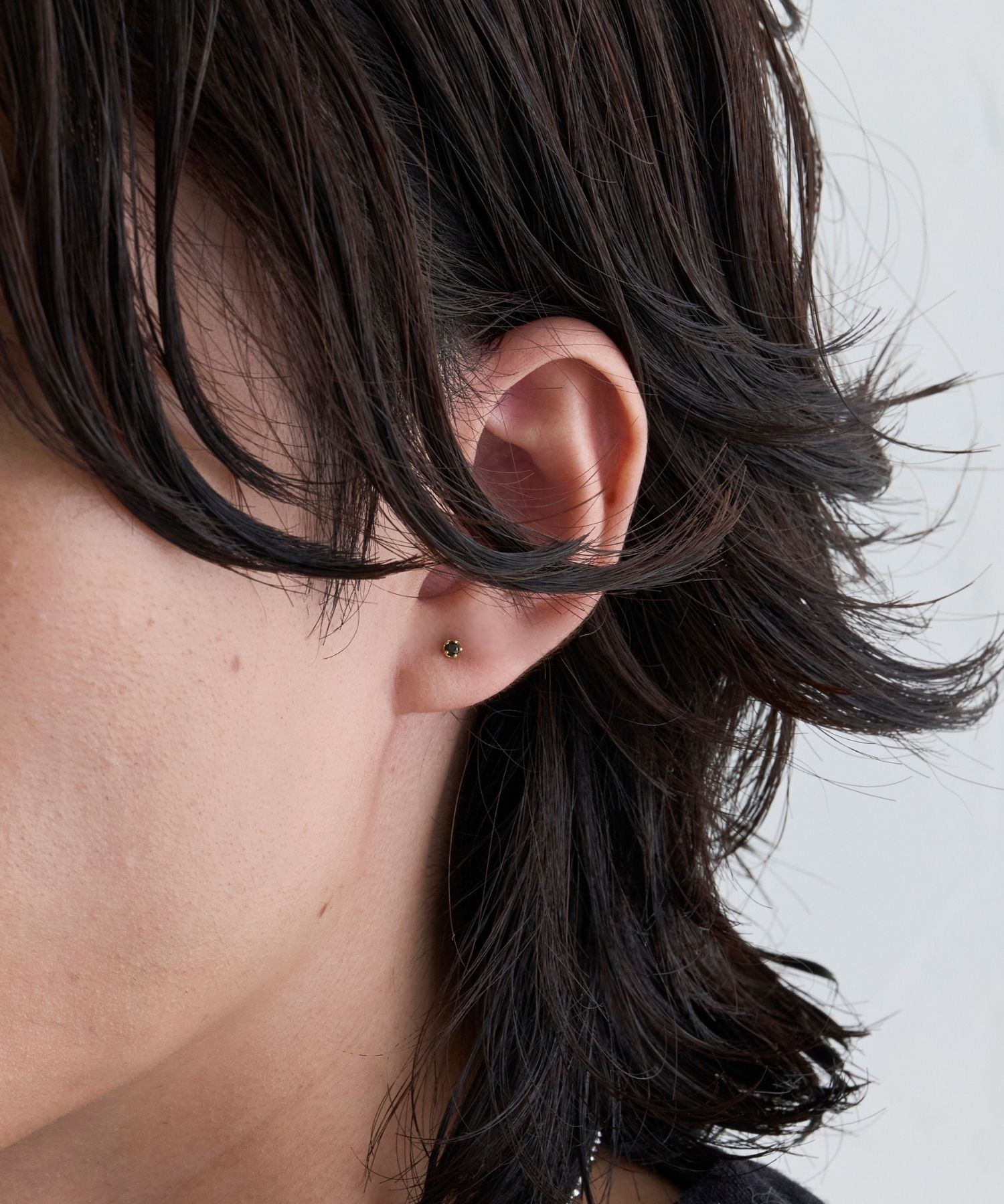 JUPITER「【K18】ブラックダイヤピアス/片耳/金属アレルギー対応」|ピアス|