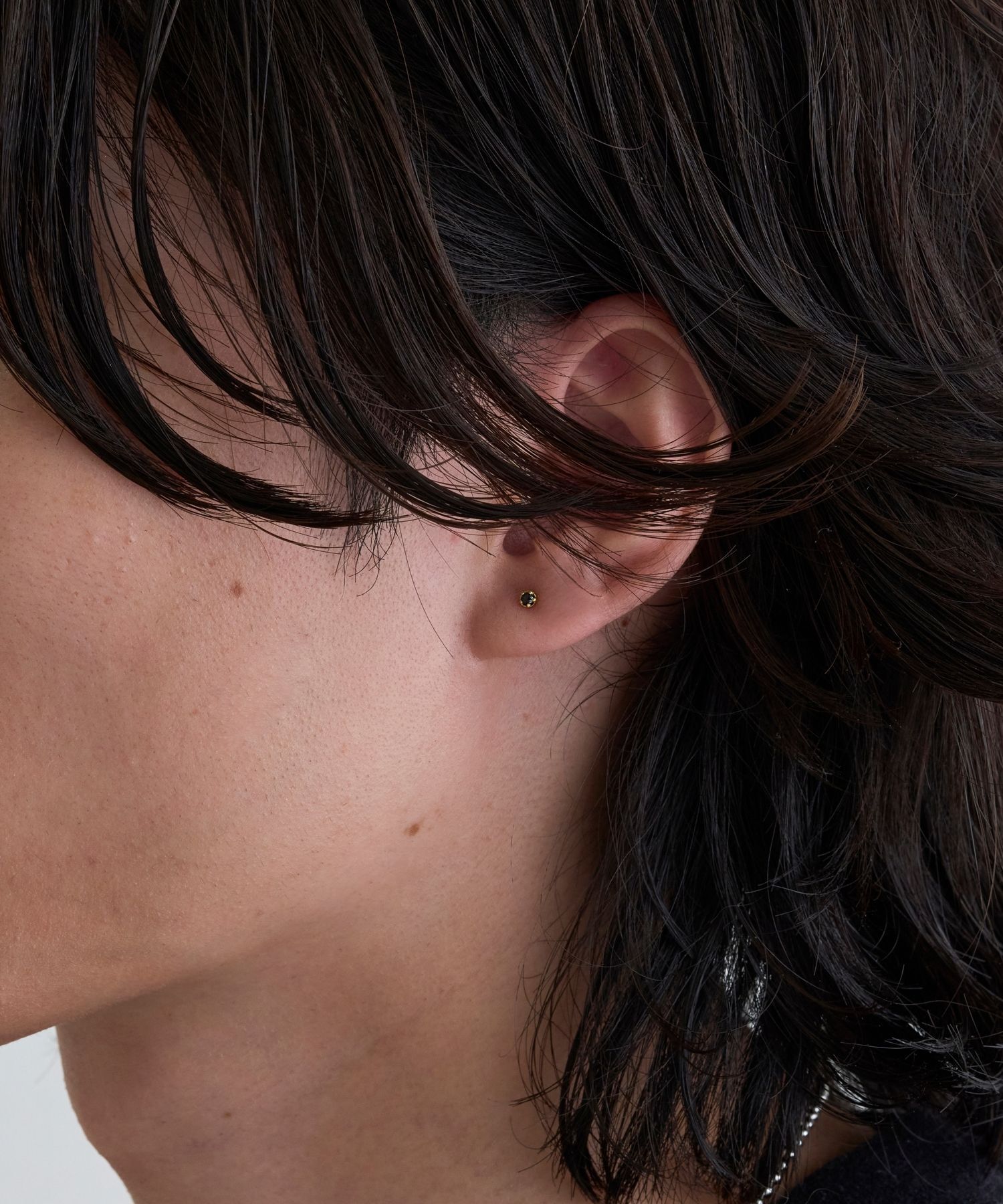 JUPITER「【K18】ブラックダイヤピアス/片耳/金属アレルギー対応」|ピアス|