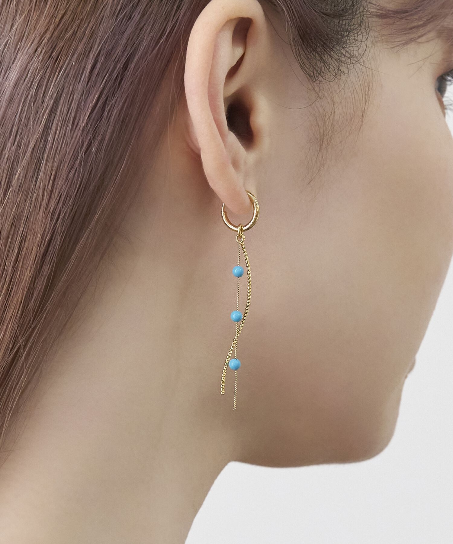 Phoebe「スキップターコイズ2ラインイヤリング」|イヤリング|