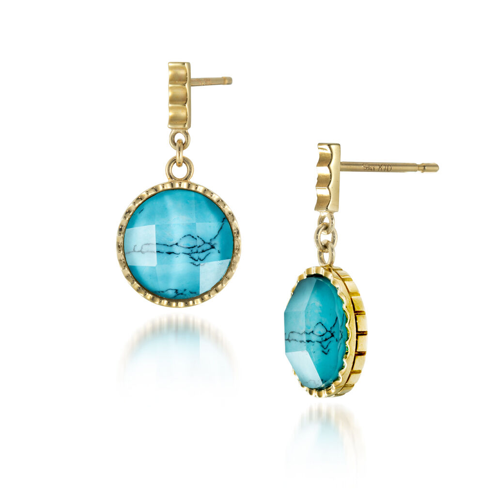 STAR JEWELRY「FACET STONE」|ピアス|イエローゴールド