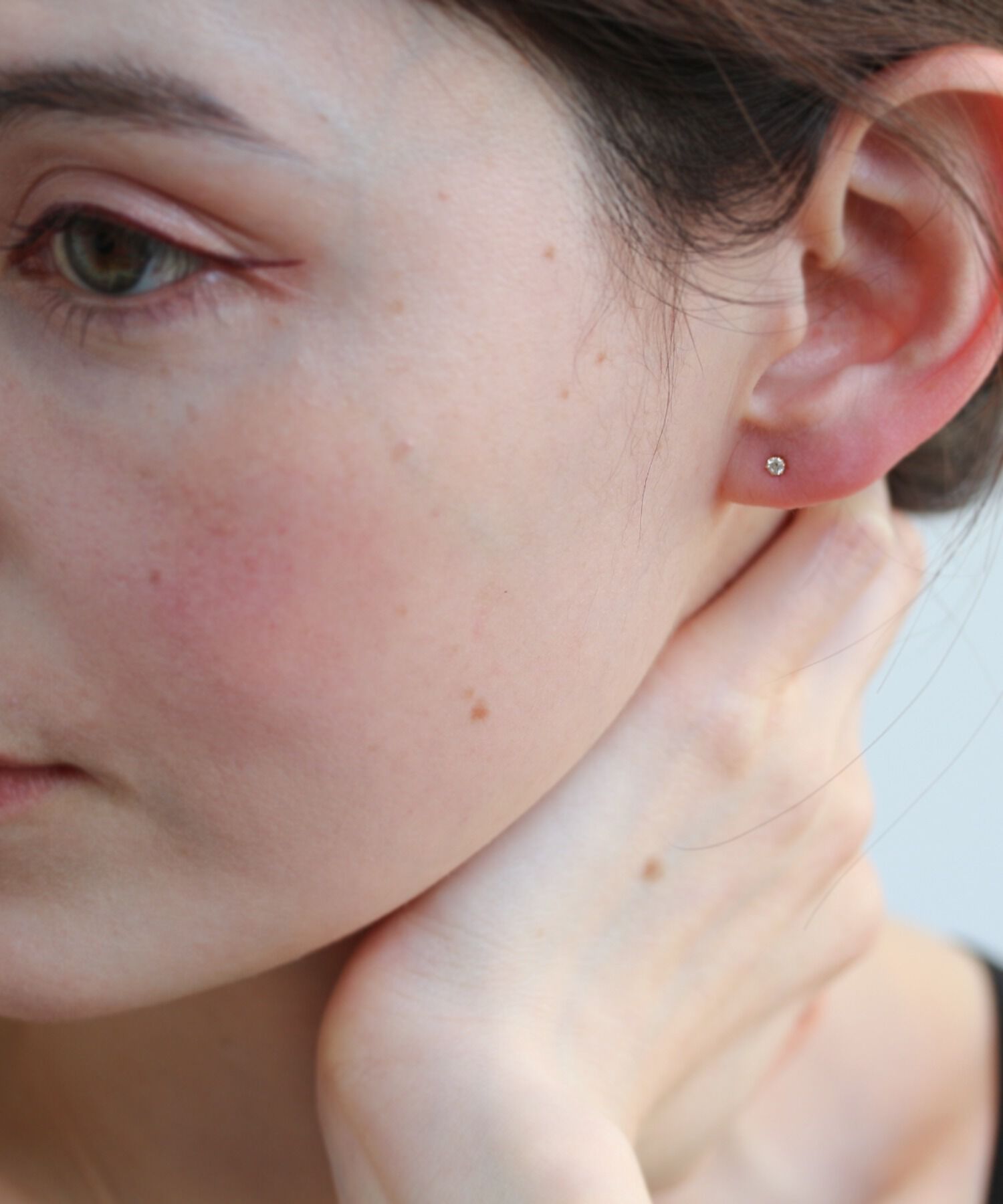  「一石 ダイヤモンド 0.1ct ピアス| K18」|ピアス|