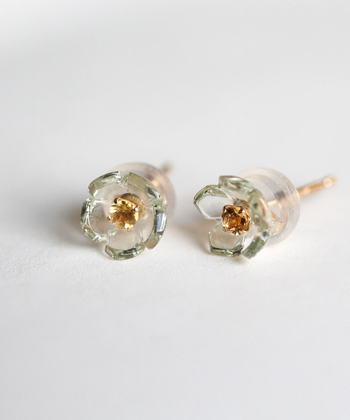  「シトリン / グリーンアメジスト  ピアス | K10YG  〈Web限定〉」|ピアス|