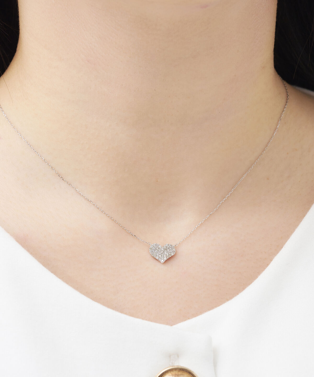 Samantha Tiara「K18 WG パーフェクトハートインフィニティネックレス（中）」|ネックレス|