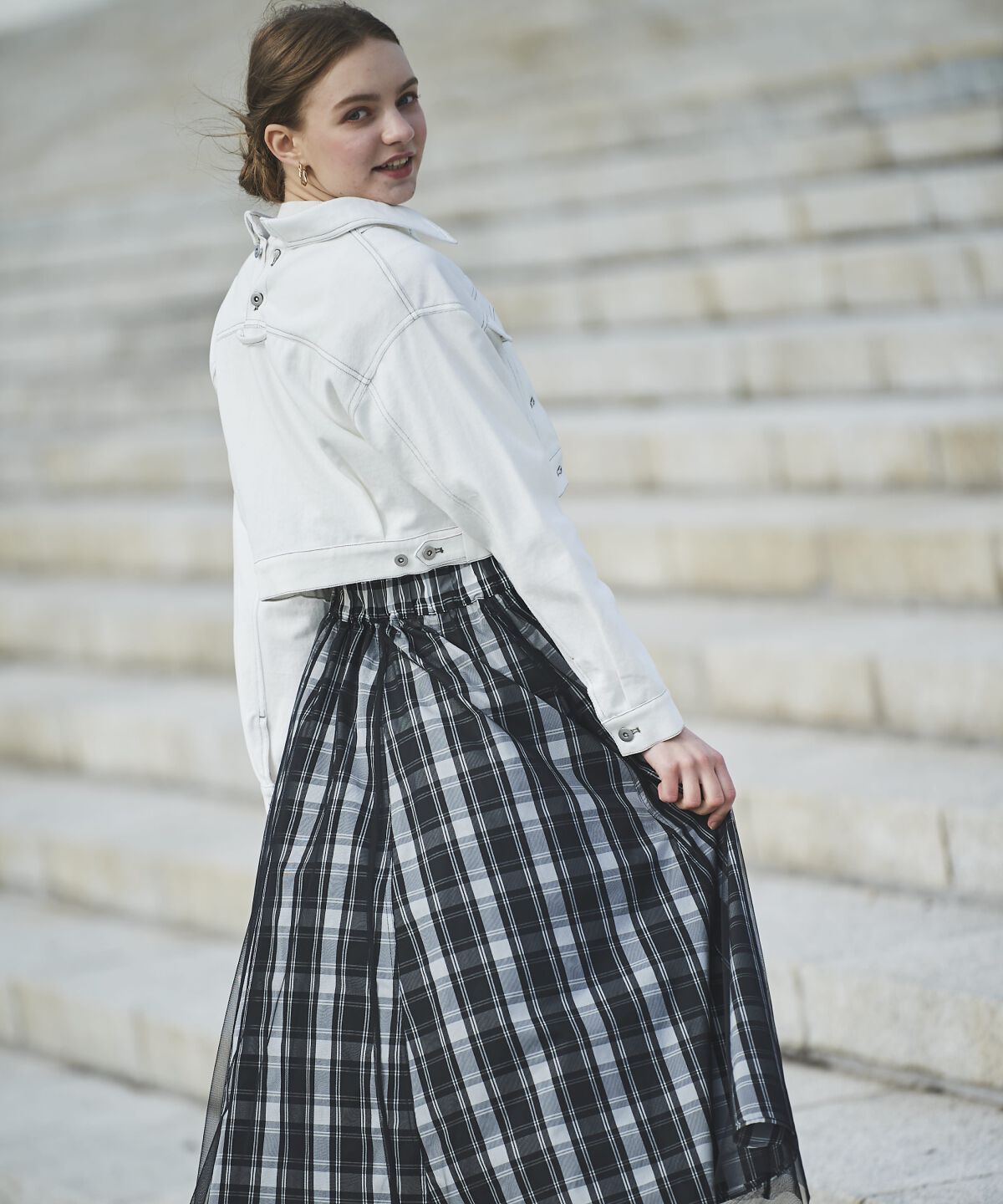 アンドクチュール「クロップドデニムジャケット」|デニムジャケット|