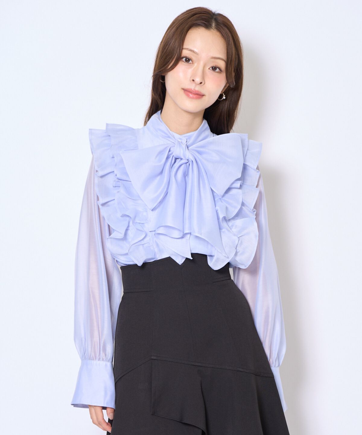 アンドクチュール「ボウタイフリルシアーブラウス」|シャツ・ブラウス|