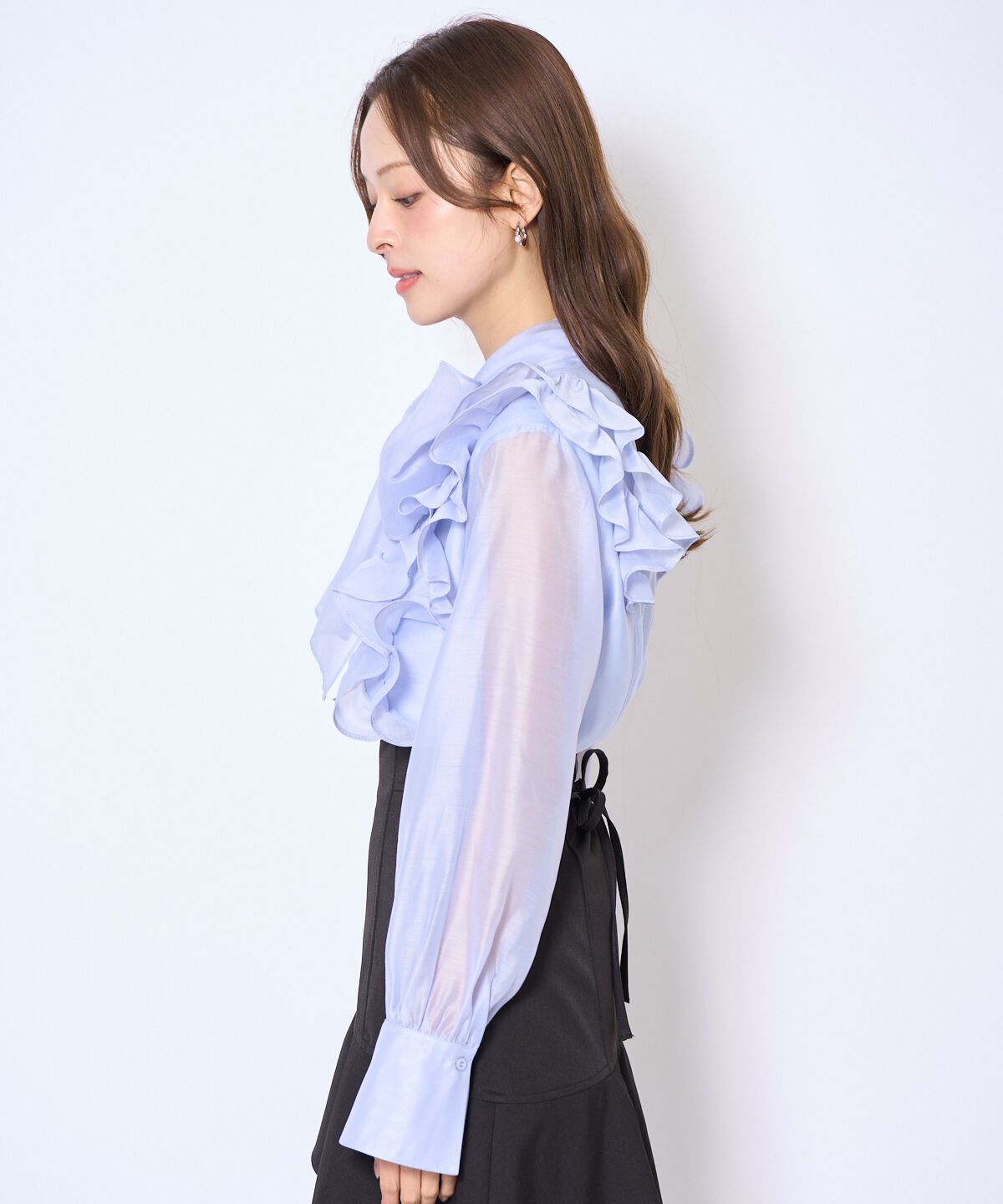 アンドクチュール「ボウタイフリルシアーブラウス」|シャツ・ブラウス|