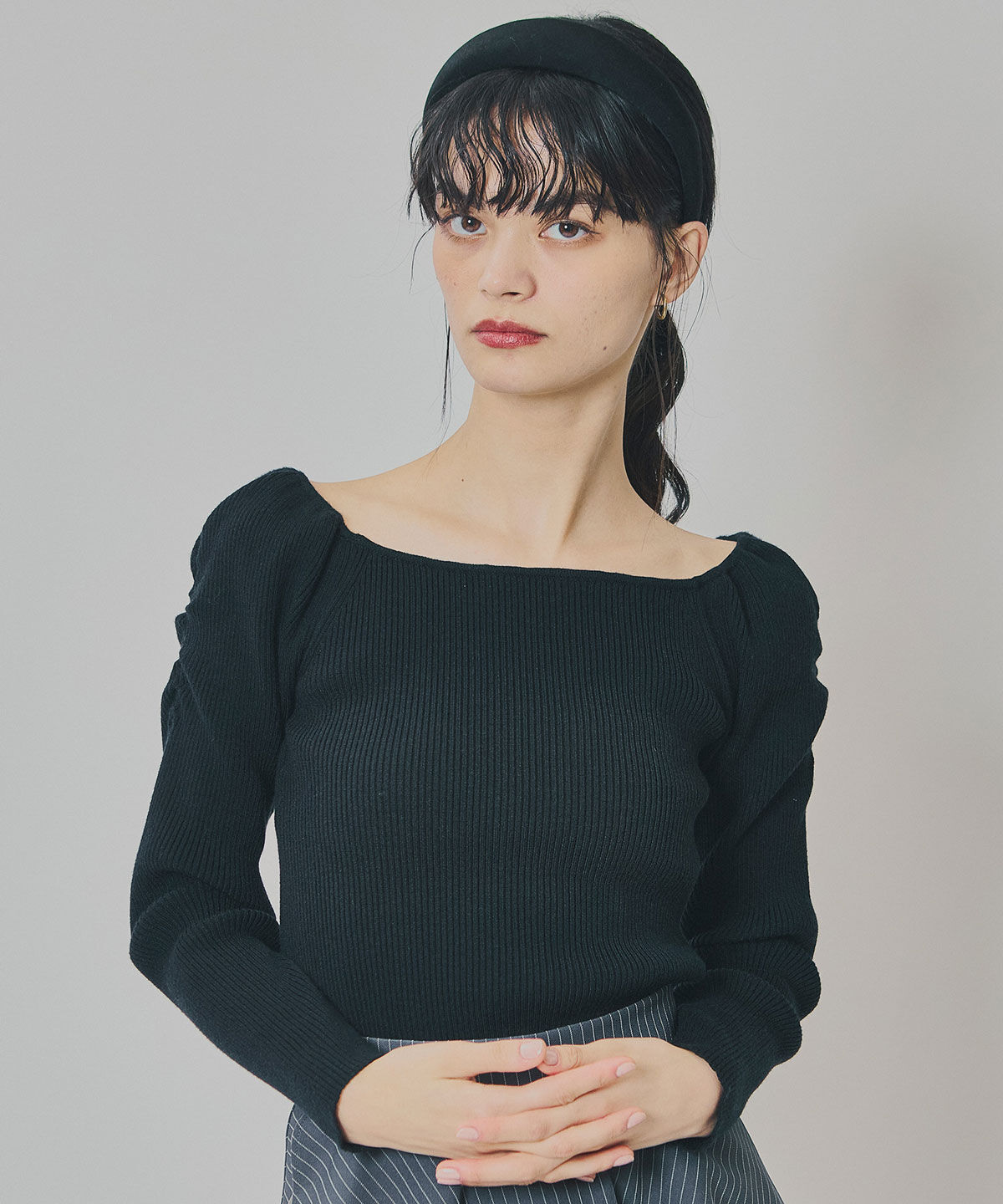 REDYAZEL「4wayリブニットトップス」|ニット・セーター|ブラック