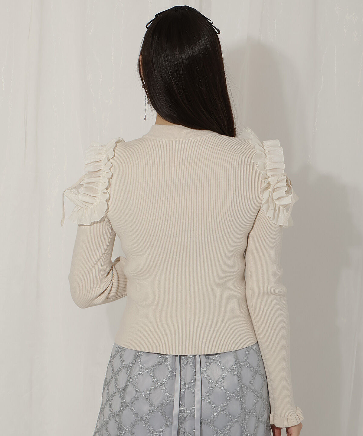 WILLSELECTION「フリルショルダーリブニット」|ニット・セーター|