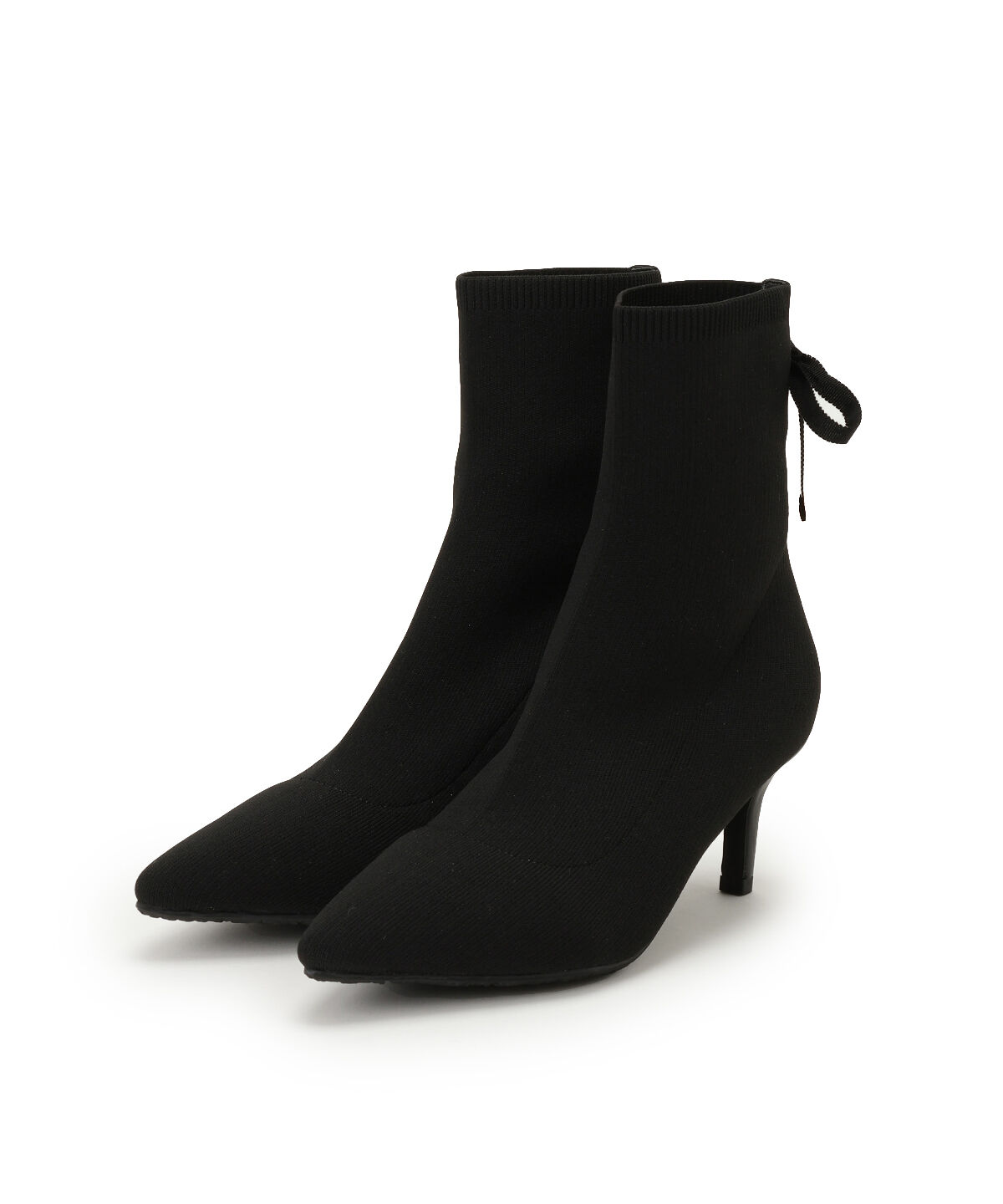 WILLSELECTION「レースアップリボンソックスブーツ」|ショートブーツ|ブラック