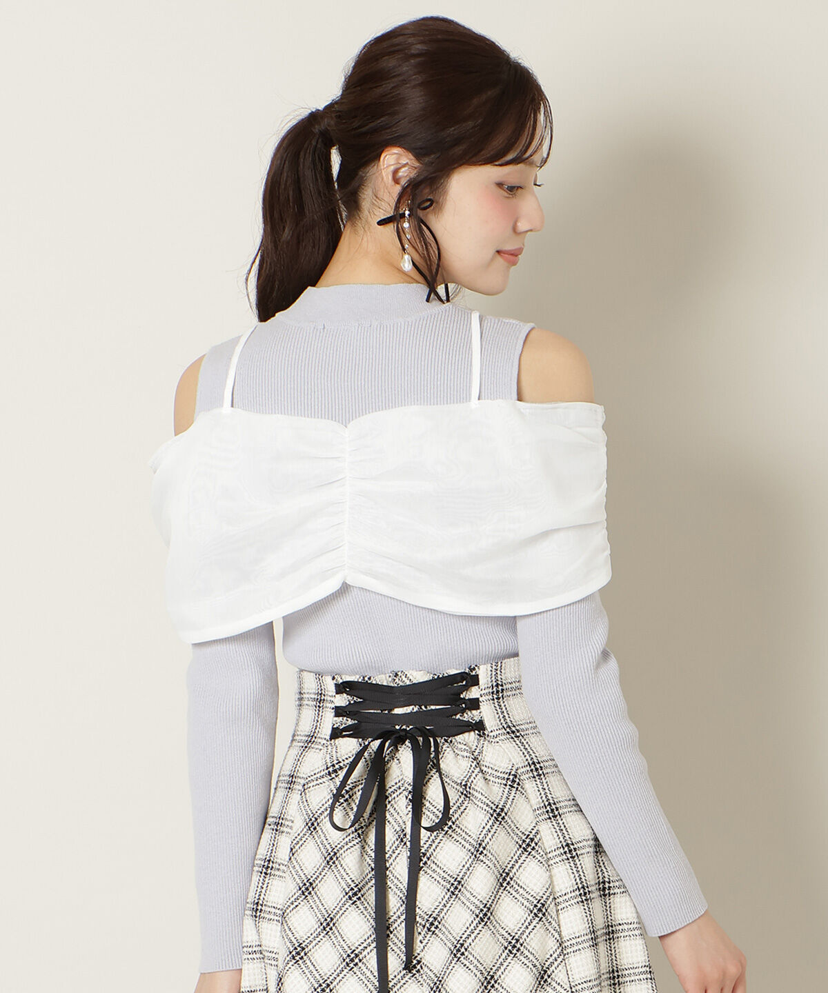 WILLSELECTION「リボンビスチェドッキングリブニット」|ニット・セーター|