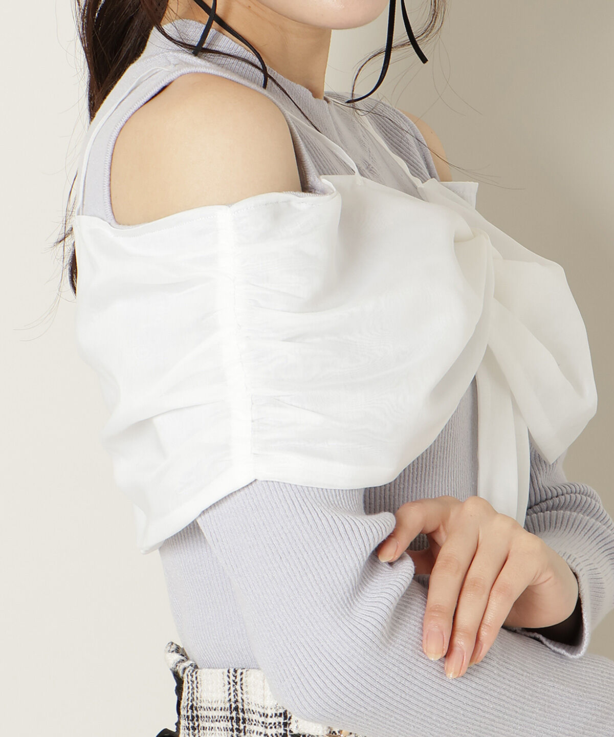 WILLSELECTION「リボンビスチェドッキングリブニット」|ニット・セーター|