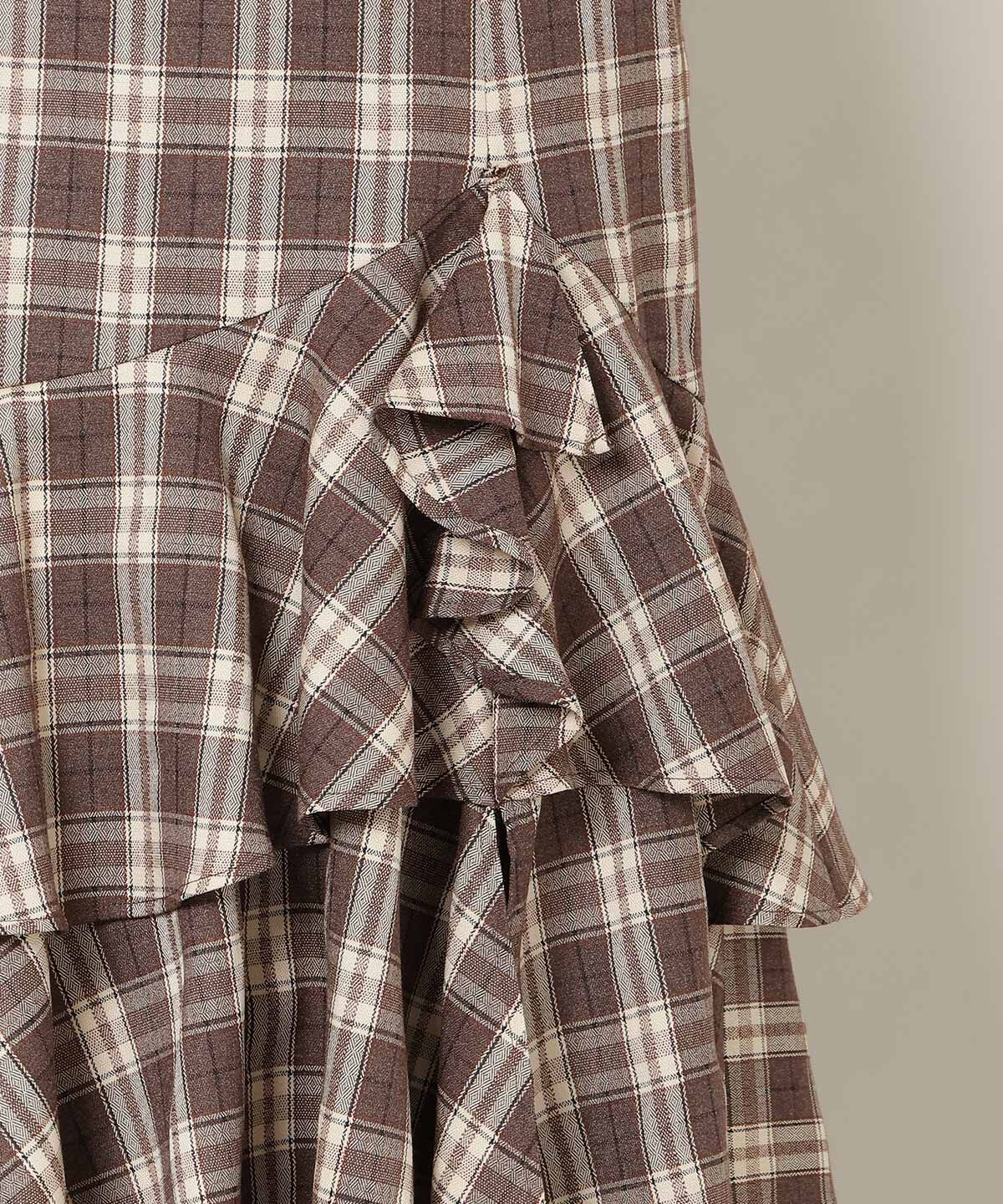 WILLSELECTION「スリットデザインラッフルハイウエストスカート」|フレア|