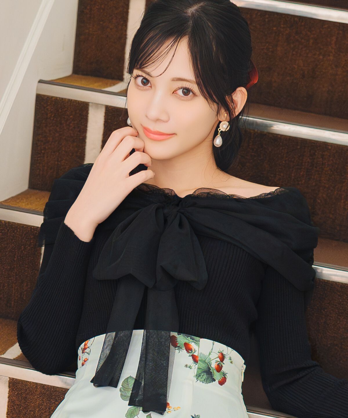 WILLSELECTION「リボンチュールレイヤードリブニット」|ニット・セーター|