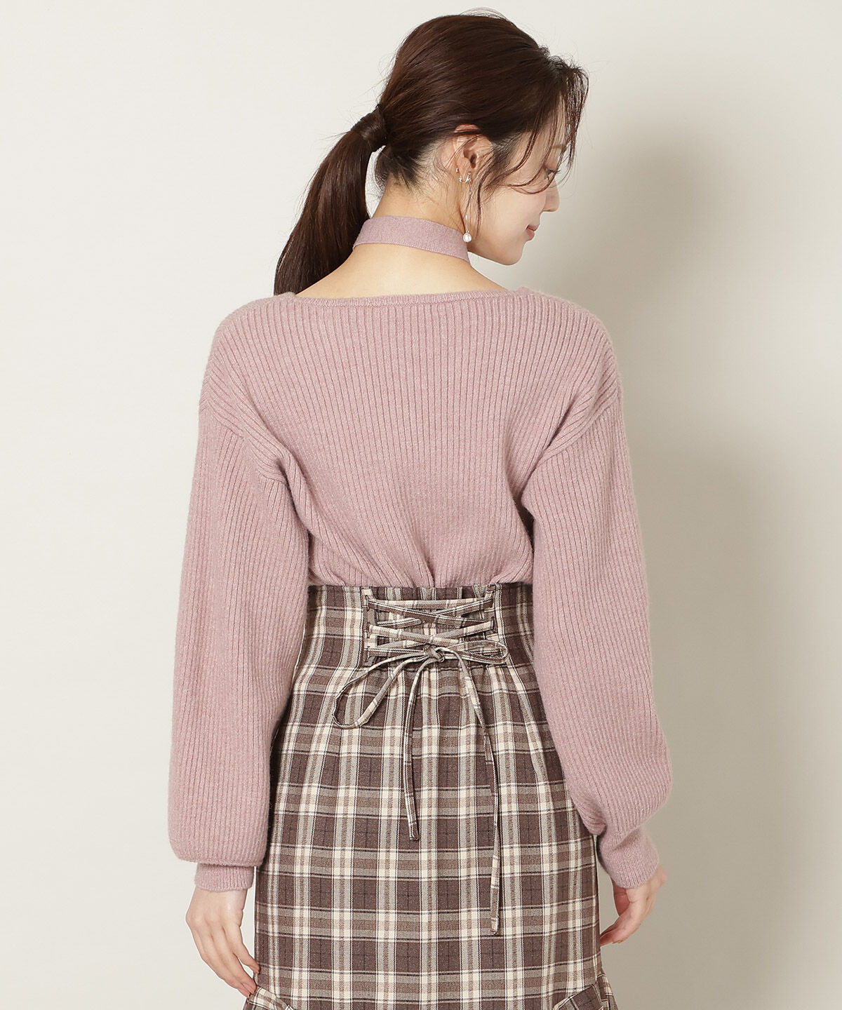 WILLSELECTION「Vネックチョーカーリブニット」|ニット・セーター|