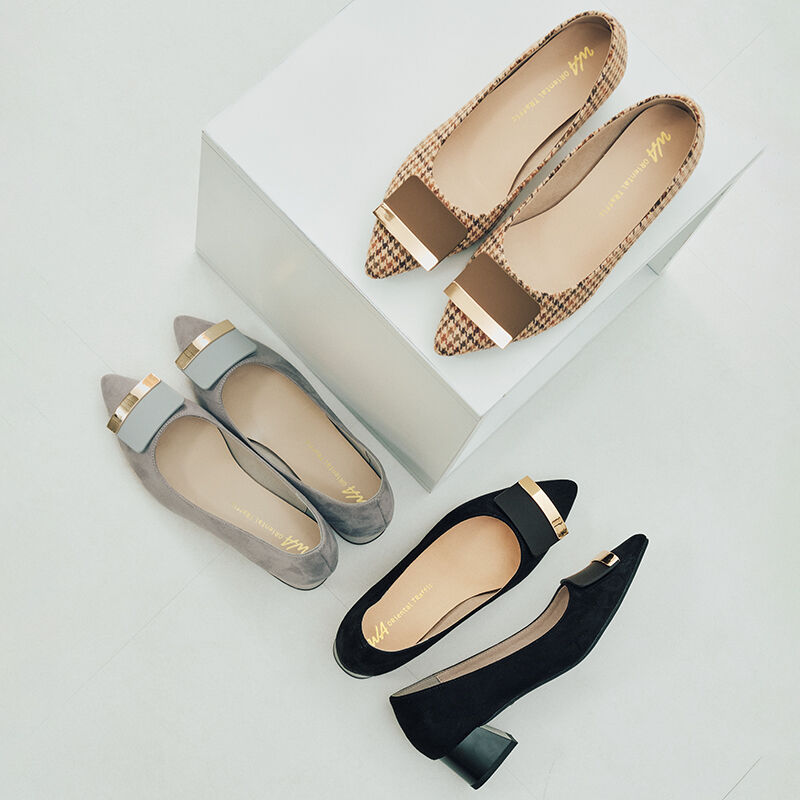 WA Oriental TRaffic「●2025秋冬新作●スクエアバックルフレアヒールパンプス/52314」|パンプス|BROWN