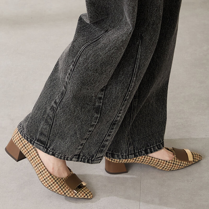 WA Oriental TRaffic「●2025秋冬新作●スクエアバックルフレアヒールパンプス/52314」|パンプス|