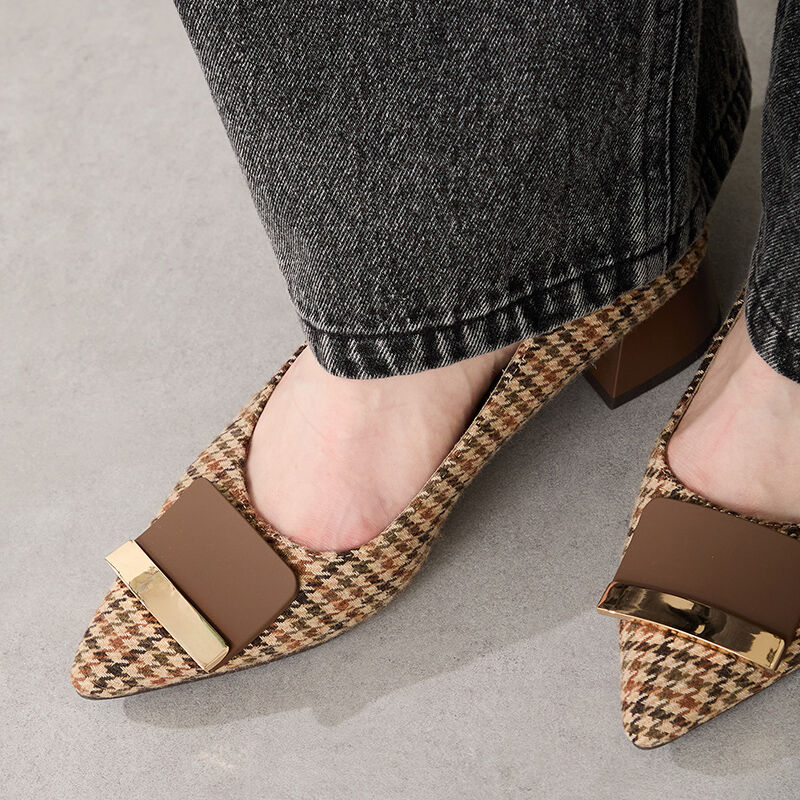 WA Oriental TRaffic「●2025秋冬新作●スクエアバックルフレアヒールパンプス/52314」|パンプス|