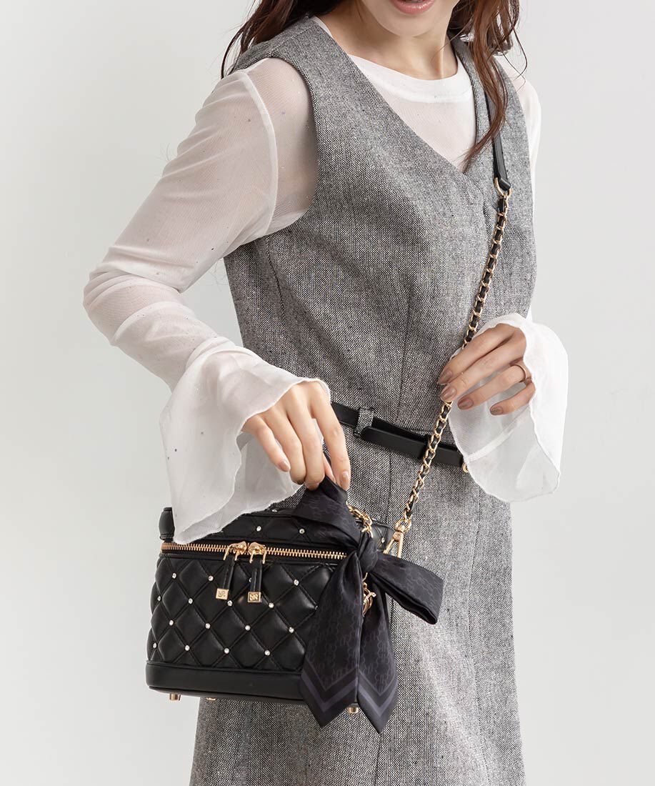  「2WAYリボンチャームキルティングバニティバッグ」|ショルダー・メッセンジャー|