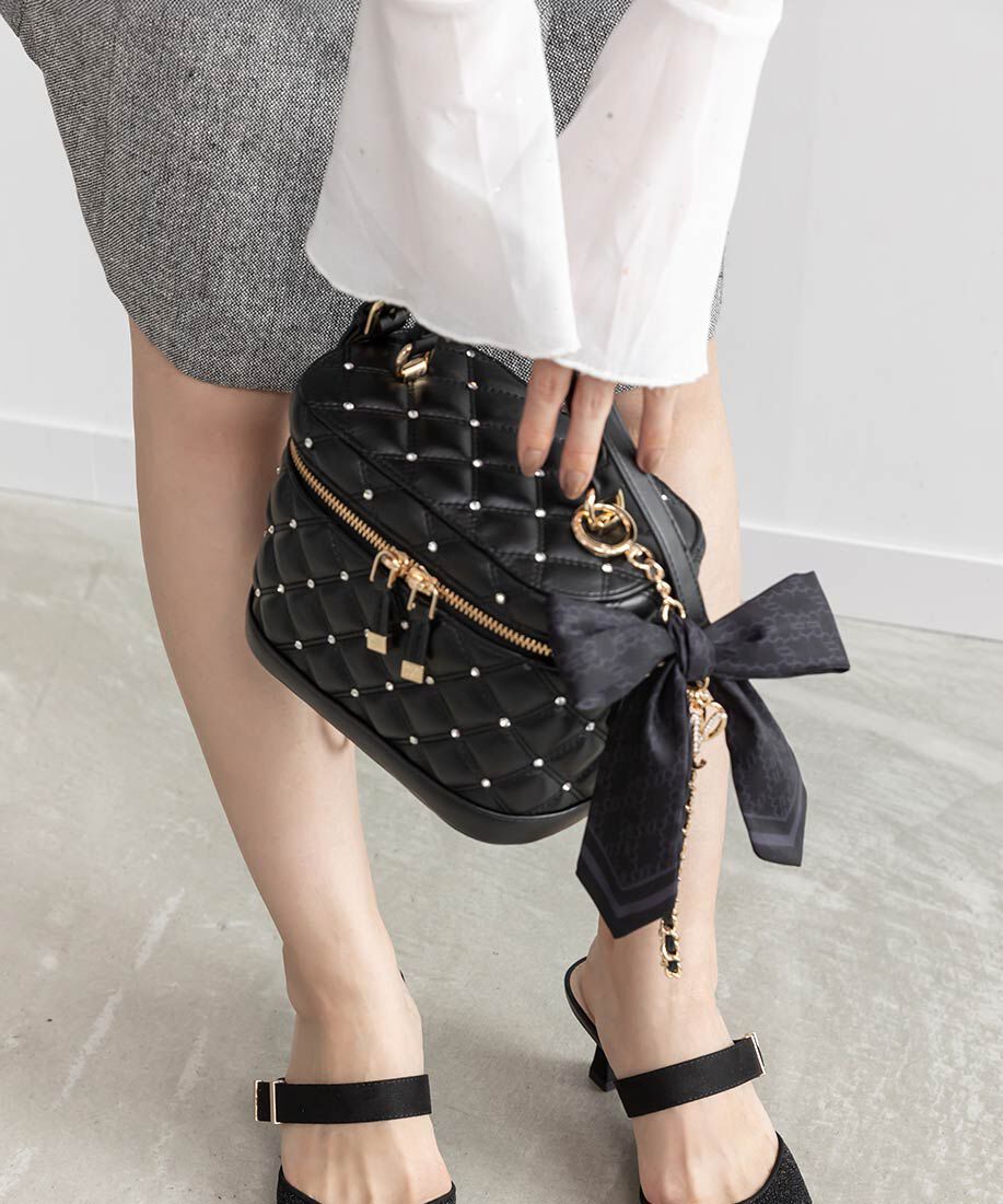  「2WAYリボンチャームキルティングバニティバッグ」|ショルダー・メッセンジャー|