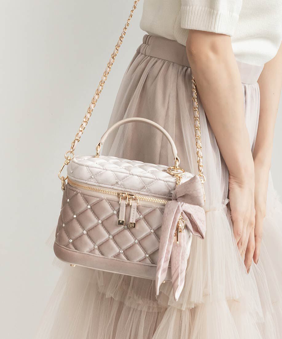  「2WAYリボンチャームキルティングバニティバッグ」|ショルダー・メッセンジャー|