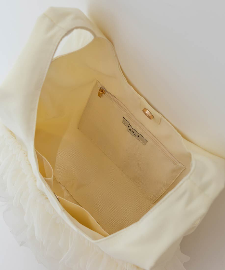  「【A4対応】ティアードチュールフリル2WAYバッグ」|トートバッグ|