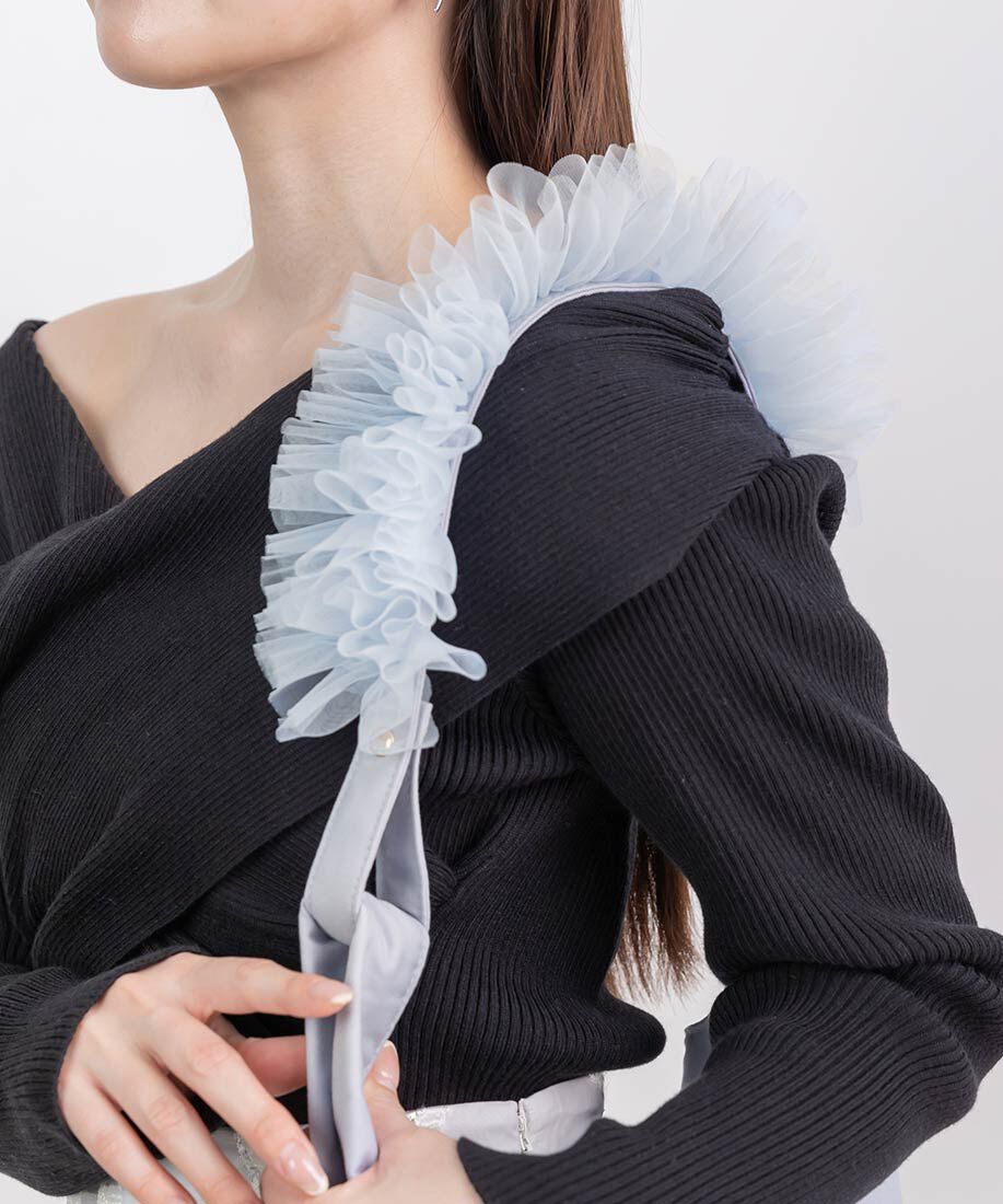  「【A4対応】ティアードチュールフリル2WAYバッグ」|トートバッグ|