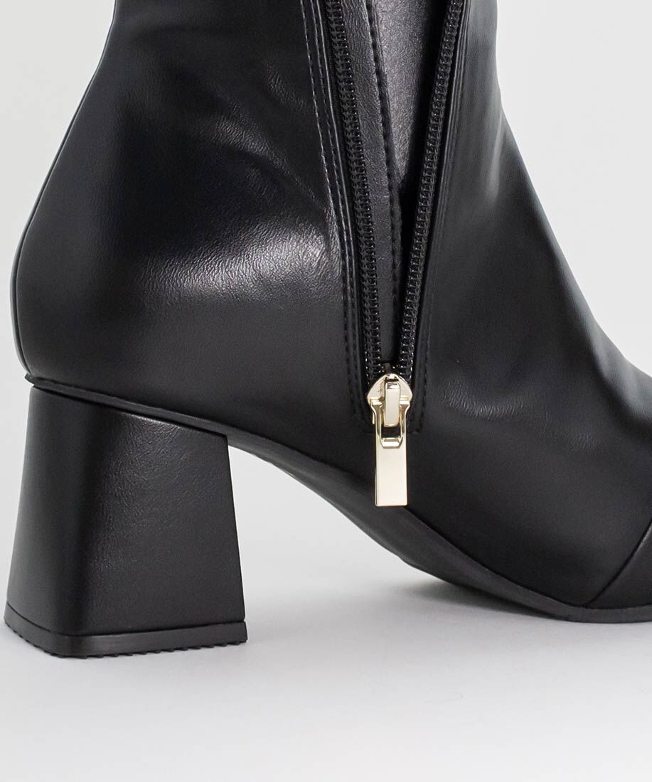  「晴雨兼用ソフトストレッチ WARM スクエアトゥロングブーツ」|ロングブーツ|