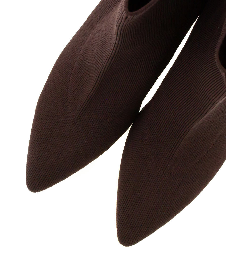  「ストレッチ プレートヒールソックスブーツ」|ショートブーツ|