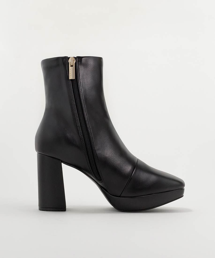  「ストレッチ チャンキーヒールショートブーツ」|ショートブーツ|