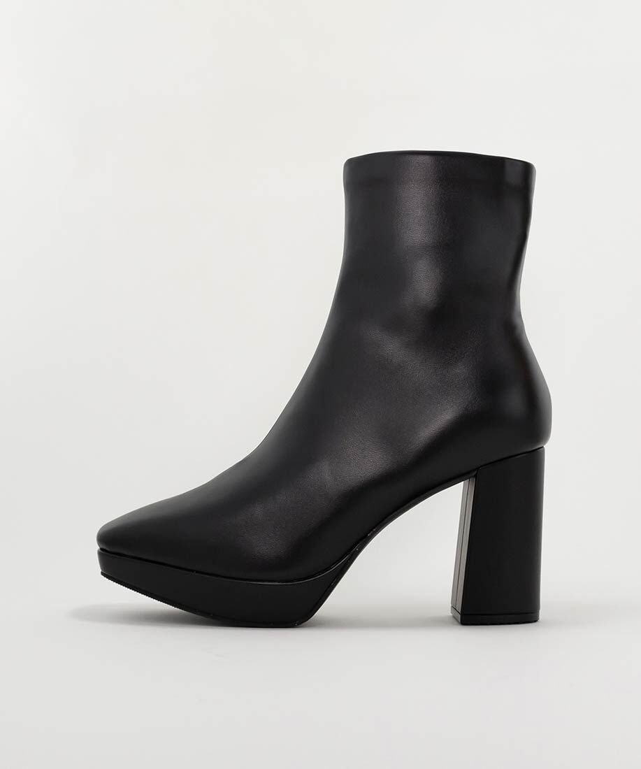  「ストレッチ チャンキーヒールショートブーツ」|ショートブーツ|